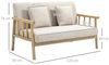 HOMCOM 2-Sitzer Couch mit 2 Lendenkissen, Gepolsterter Polstersofa, Sofa 1 Teile, für kleine Räume, Wohnzimmer, Schlafzimmer, Beige Bild 3