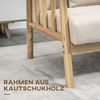 HOMCOM 2-Sitzer Couch mit 2 Lendenkissen, Gepolsterter Polstersofa, Sofa 1 Teile, für kleine Räume, Wohnzimmer, Schlafzimmer, Beige Bild 5