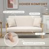 HOMCOM 2-Sitzer Couch mit 2 Lendenkissen, Gepolsterter Polstersofa, Sofa 1 Teile, für kleine Räume, Wohnzimmer, Schlafzimmer, Beige Bild 4