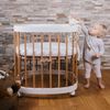 tweeto Babybett 7-in-1 KOMPLETT-SET - multifunktional erweiterbar inkl. 3-tlg. Matratze Design (Buche-Weiss) Bild 2