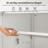 HOMCOM Aktenschrank mit 10-stufig verstellbarem Regal (Büroschrank, 1-St, Metallschrank) abschließbare Türen und Schubladen, Weiß Bild 4