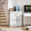 HOMCOM Aktenschrank mit 10-stufig verstellbarem Regal (Büroschrank, 1-St, Metallschrank) abschließbare Türen und Schubladen, Weiß Bild 2