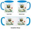 speecheese Tasse Hummel auf Blumenwiese Kaffeebecher in hellblau Bild 4