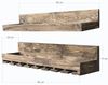Rustic Bohemian Wall Shelf (2 Pieces), Solid Wood, 90 x 13 x 20 cm | Walnut Finish, Wall-Mounted | Stylish Storage for Home Decor & Organization Bild 3
