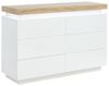 Kommode mit LED-Beleuchtung HALO II - 6 Schubladen - Weiß & Eichefarben Bild 4