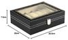 Sinoba Uhrenbox Uhrenkoffer Uhrenbox für Uhrensammlung in Leder-Optik Echtglas-Fenster Bild 5