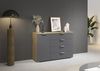 rauch Aditio Box, Kommode, 1-türig, 4 Schubladen, mit Softclose-Funktion, Farbe Grau metallic/Eiche Artisan, BxHxT 120x81x42cm Bild 2