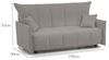 Talamo Italia - 3-Sitzer Schlafsofa Allyson, Sofa mit Trolley-Öffnung aus gepolstertem Stoff, Standardarmlehnen, 100% Made in Italy, 190 x 90 x 85 cm, Grau Bild 2