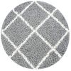 Paco Home Hochflor-Teppich Kalmar 441, rund, Höhe: 40 mm, Scandi Design, Rauten Muster, weich & kuschelig Bild 4