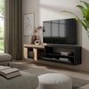 Skraut Home | TV-Schrank, Lowboard | für Wohnzimmer und Esszimmer | 200 x 45 x 35 cm | Für TV-Geräte bis zu 80" | Hängend | Moderner Stil | Eiche Schwarz Bild 4