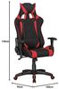 Drehstuhl Bürostuhl Chefsessel GAMING 1- Stoff Schwarz / Rot Bild 3