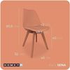 Homey, Skandinavische gepolsterte Stühle für Küche, Wohnzimmer oder Esszimmer, Modell Sena, Holzbeine, praktisch und funktional, einfache Montage, Weiß Bild 3