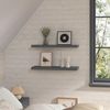 WOLTU 2X Wandregal Wandboard Bücherregal Regale für Deko Wandablagen aus MDF Holz, 2er Set Hängeregal Dunkelgrau, 25 x 23 x 3,8 cm RG9365dgr-2 Bild 4