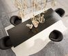 Esstisch Edge 300x100 Reliefglas Rauchschwarz 3D-Design Estelar rund Metall Effektfinish Titan Bild 5