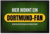 speecheese Fußmatte Hier wohnt ein Dortmund Fan Fußmatte XXL mit Rasen Motiv Bild 1