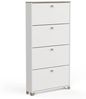 Demeyere Schuhschrank mit 4 Klappen – Dekor Eiche Kronberg und Weiß – zeitgenössischer Stil – für Eingangsbereiche – 80,8x17,8 B x T, Holzwerkstoff, braun, L 80,8 x P 17,8 x H 154,2 cm Bild 3