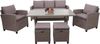 Poly-Rattan Garnitur HWC-E95, Garten-/Lounge-Set Sitzgruppe, Spun Poly halbrundes Rattan ~ grau-braun, Kissen grau Bild 4