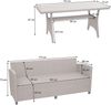 Poly-Rattan Garnitur HWC-E95, Garten-/Lounge-Set Sitzgruppe, Spun Poly halbrundes Rattan ~ grau-braun, Kissen grau Bild 3