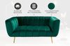 riess-ambiente 2-Sitzer NOBLESSE 165cm smaragdgrün / gold · Couch mit Bezug aus Samt, Einzelartikel 1 Teile, Federkern-Polsterung · Metall-Füße · Lounge-Sofa im Retro Design Bild 5