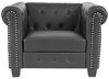 Luxus Sessel Loungesessel Relaxsessel Chesterfield Kunstleder ~ eckige Füße, schwarz Bild 4