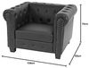 Luxus Sessel Loungesessel Relaxsessel Chesterfield Kunstleder ~ eckige Füße, schwarz Bild 3
