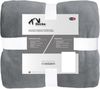CelinaTex Flauschige XL Kuscheldecke 220x240 cm Silber grau Decke Sofa Wohndecke weich Soft Mikrofaser Fleece Oeko-TEX TV-Decke Bild 3