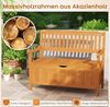 COSTWAY Gartenbank Holz mit Stauraum, Holzbank für 2-Sitzer bis 360kg belastbar, Balkonbank mit abnehmbarem Innensack, Sitzbank für Garten, Balkon, Terrasse, Teak Bild 5