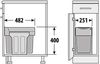 HAILO 3666821 Abfallsorter 30 (2x15) Liter TANDEM ab 30 cm Schrankbreite, hellgrau Bild 3