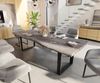 Esstisch Edge 260x100 XL Akazie Platin Metall Schmal schwarz Live-Edge Bild 2