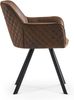 B&D home Esszimmerstühle CYRUS 2er Set | Armlehnenstuhl für Küche, Büro, Esszimmer, Wohnzimmer | modern | Wildleder Optik Braun Bild 5