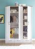 Kleiderschrank >Lebbie< in Pinie-Weiß;Trüffel - 148x201x62cm (BxHxT) Bild 3