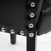 2er-Set Esszimmerstuhl Chesterfield, Stuhl Küchenstuhl, Nieten ~ Kunstleder, schwarz, dunkle Beine Bild 5