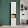 Badezimmer Hochschrank Sao Paulo in Sand und Eiche 40 x 186 cm Bild 2