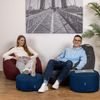 Bruni Pouf Sitzhocker L in Blaugrau – runder Sitzpouf, Indoor und Outdoor als Fußhocker, Yoga-Sitzkissen, Meditationskissen geeignet Bild 5
