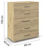 rauch Aditio Box, Kommode, 5 Schubladen, mit Softclose-Funktion, Farbe Eiche Artisan, BxHxT 80x100x43cm Bild 3