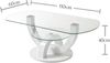 Couchtisch >Boston< weiß Hochglanz / Glas, Ablage - 110x40x60 (BxHxT) Bild 3