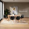 tectake Esszimmerstuhl Küchenstuhl Scandi-Design, gepolsterte Sitzfläche, 49 x 53 x 82 cm (Polsterstuhl Frederikke in schwarz, 6 St), ergonomische Form, massive Holzbeine, bodenschonende Filzgleiter Bild 2