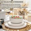 SÄNGER Steingut Geschirrset Bombay Ivory 12 teilig für 4 Personen Bild 2