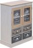 Rebecca Mobili Shabby Sideboard, Selbsttragender Küchenschrank, Melanimate PVC Spanplatte, Weiß Beige Grau, 2 Türen 4 Schubladen - Maße: 81 x 58 x 30 cm (HxLxB) - Art. RE6740 Bild 5
