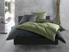 Mako Satin Wende Bettwäsche dunkelgrün anthrazit 240x220 + 2x 80x80 Bild 2