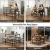 FurnitureR 3-teiliges rechteckiges Esszimmer-Set, Metall, Braun, Tisch 70 x 110 x 74 cm, Jede Bank: T30 x B100 x H45 cm Bild 3