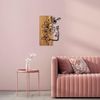 dekoratives Wandaccessoire aus Holz, 'Woman Floral Face', 58 x 3 x 41, Nussbaum, Schwarz Bild 2
