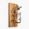 dekoratives Wandaccessoire aus Holz, 'Woman Floral Face', 58 x 3 x 41, Nussbaum, Schwarz Bild 5