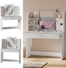 Schminktisch Charlotte Weiß 106 cm mit LED-Spiegel und QI-Ladestation Vicco Bild 2