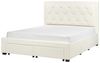 Bett mit Schubladen LIEVIN 160 x 200 cm Samtstoff Creme Bild 4