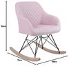 BAKAJI Schaukelstuhl Relax Casa Bezug aus Stoff, gepolstert, Füße aus Metall, Sockel, Holz, Größe 75 x 58 x 80 cm, skandinavisches Design (Rosa) Bild 3