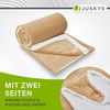 Juskys Fleecedecke, waschbar, Sherpa / Fleece, Camel, 150x200 cm Bild 5