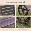 Outsunny Gartenbank 2-Sitzer Sitzbank Parkbank Holzbank Wagenrad mit Armlehne Landhausstil Tannenholz Braun 105,5 x 56 x 75 cm - braun Bild 5