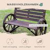 Outsunny Gartenbank 2-Sitzer Sitzbank Parkbank Holzbank Wagenrad mit Armlehne Landhausstil Tannenholz Braun 105,5 x 56 x 75 cm - braun Bild 4