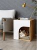 Roomart Tierhaus für Hunde & Katzen – Haustierhöhle RINO • Weiß-Eiche Bild 2